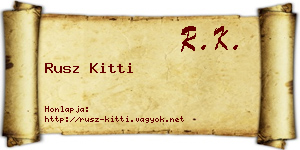 Rusz Kitti névjegykártya